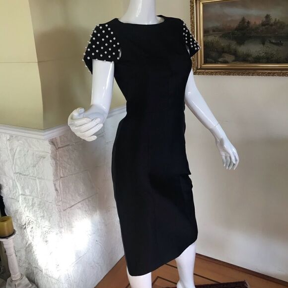 NWT Michael Kors Collection PEARL Silk/ Wool Sheath Cocktail Dress - Picture 6 of 8